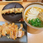 218893175 - かけうどん+ちくわ天+かしわ天