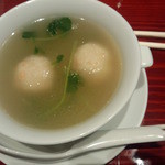 中嘉屋食堂 麺飯甜 - ＷＯＭＡＮ定食　豆乳とえび団子のスープ