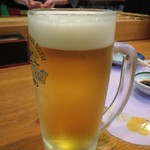 味処 大丸 - 生ビール キリン一番搾り 中ジョッキ 550円