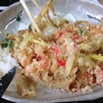 そば処弁慶 - やはりおおきなかき揚げでした（とても旨い）