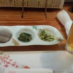 想ひ出 - お通しと生ビール