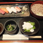海へ - 寿司そばセット　９８０円　【　２０１３年９月　】