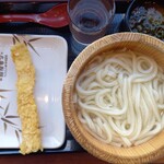 丸亀製麺 - 釜揚げうどん並(340円)+イカ天(160円)