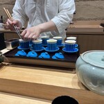 鮨旬美西川 - 茶碗蒸し準備