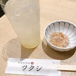 天ぷらとそばと酒 ツクシ - 本日の絶品から選んだ梅水晶。