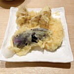 天ぷらとそばと酒 ツクシ - 乾杯セットの天ぷら