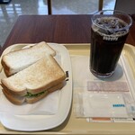 ドトールコーヒーショップ - モーニングA ハムタマゴサラダ＋アイスコーヒー