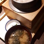 Tosa Warayaki Ryuujim Maru - ご飯・あおさ海苔味噌汁