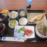 河野シーサイド温泉 ゆうばえ - 刺身定食