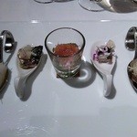 OTTO SETTE - ひとくち前菜５種盛り合わせ。