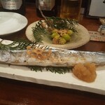 おきがる日本料理 よはく - 銀杏と秋刀魚とぽんしゅとちぇいさー(スーパードライ)
