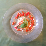 牛久シャトー レストラン - 前菜はホタテと手長エビ。