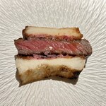 京都肉割烹 みや田 - しば漬けタルタルのサンド