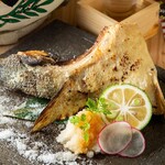 Fresh fish directly from the market Salt-grilled amberjack fish