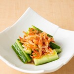 Addictive cucumber with crunchy sakura shrimp