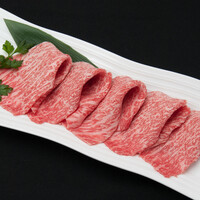 出汁で食べる　近江うしの赤身焼きしゃぶ