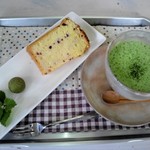 おかけや - タピオカ抹茶とこの日のスイーツ、ラズベリーシフォン