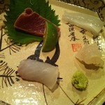 器楽亭 - 【5th】マグロの漬け、なんちゃらイカ、白エビ、ヒラメのこぶじめ