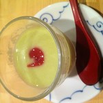 器楽亭 - 【5th】定番のエンドウ豆の茶碗蒸し梅肉ソースを添えて