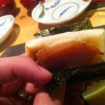 器楽亭 - 【5th】ノドグロの卵巣を天日干ししたものを添えた磯辺揚げ