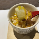 恵比寿 鮨 栞庵 やましろ - 冬瓜と鶏そぼろのあんかけ入り茶碗蒸し