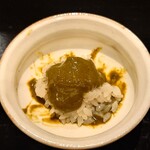 島津 - 余った肝ソースに切り立てのシャリ