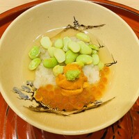 馬車道 大かわ - 枝豆と雲丹のお凌ぎ
