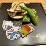 四季料理 京香 - 太刀魚塩焼き、万願寺唐辛子、白茄子