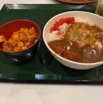 神戸サウナ&スパ - スパサウナさん名物の朝食カレー　　そして麻婆豆腐。欧風カレーなのですが麻婆豆腐とトッピングすると美味さ3倍増しになります！
