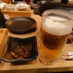 Uo kichi - 生ビールとお通し