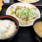 茶山亭 - チキンねぎタルタル定食¥880