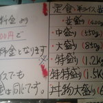 上州屋 - 上州屋　盛りの量案内