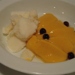 ラ・サンテ - マンゴープリンとライチのシャーベット