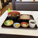 味生庵 - 料理写真:ソースカツ丼セット冷たいミニそば付き