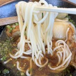 麺乃匠 いづも庵 - 玉ねぎつけ麺　麺