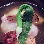 寿修 - 卵豆腐と鱧と松茸の腕