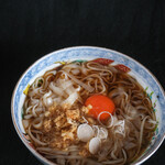 明治屋 - 料理写真:卍謹製(おまんじせんせのてになる)"賞月切麪(つきみうろん)"、w/炸麪花(あげだま)