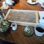 山形蕎麦と串揚げのお店 焔蔵 - 十割板そば＆ミニ野菜天丼