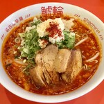 Nagoya Karamen Shachirin - 旨辛にんにくラーメン(スーパー、2辛)＝1,190円。