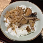 Jyuuwari Te Uchi Soba Soba Dokoro Dodo Momo - 山椒雑魚ごはん、店内オリジナルかな？