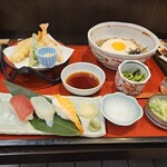 サガミ - とろろそば(冷)寿司和膳 1582円(税込1740円)