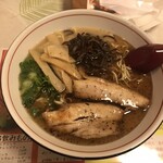 鳥取 鶏・とんこつラーメンつばさ - 焦がし醤油ラーメン760円＋大135円