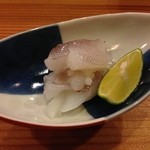 鮨 志の助 - 赤烏賊のゲソ（生姜醤油で） 