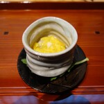Teuchi Soba Koyori - .....一品目.....  加賀蓮根と菊の花の蕎麦粥.....しょうが.....