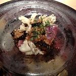 知花 - 鰹と揚げ茄子はなびら茸の和え物