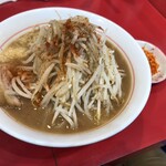 千里眼 - ラーメン 麺130g ニンニク・ショウガ・カラアゲ別皿で