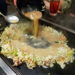 月島名物もんじゃ だるま 粋な店 - ジュッわぁ〜