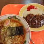 傾奇家 - ラーメンと半カレーセット