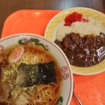 傾奇家 - 料理写真:ラーメンと半カレーセット