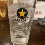 立川やきとん - チェイサー　ちぃさんが酒の倍飲みなさいと言う。
